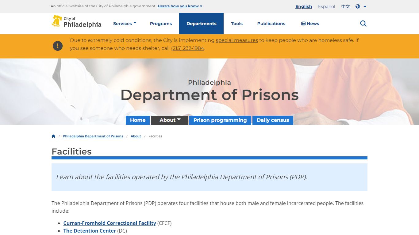 Facilities | Philadelphia Department of Prisons